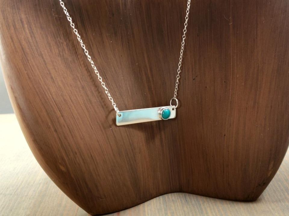 turquoise bar necklace