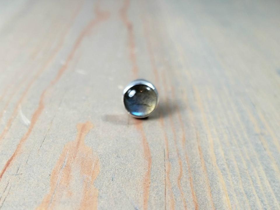 labradorite stud earring