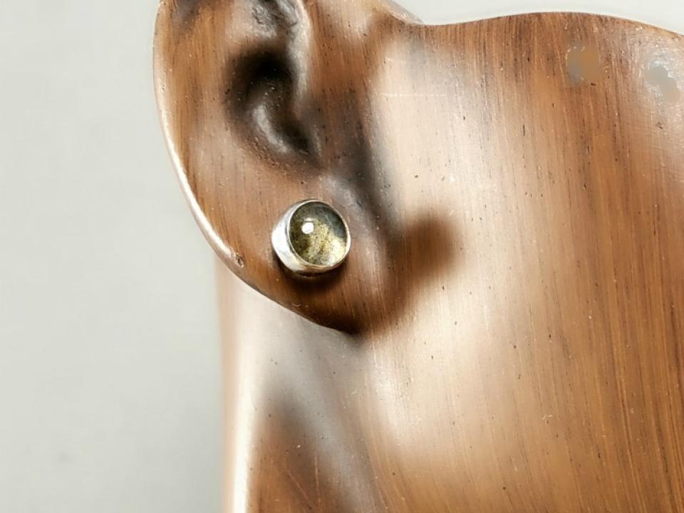 labradorite post earring