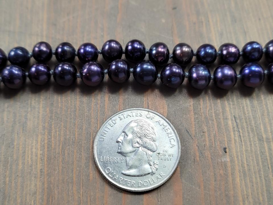 7mm purple peacock pearls
