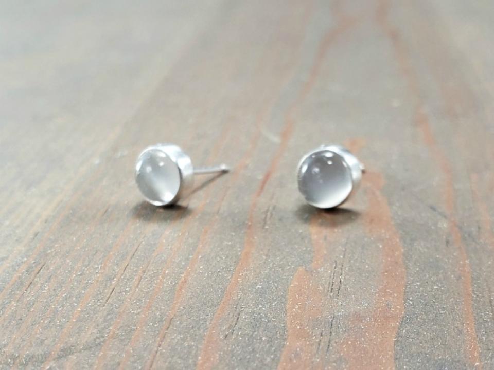 Moonstone stud earrings