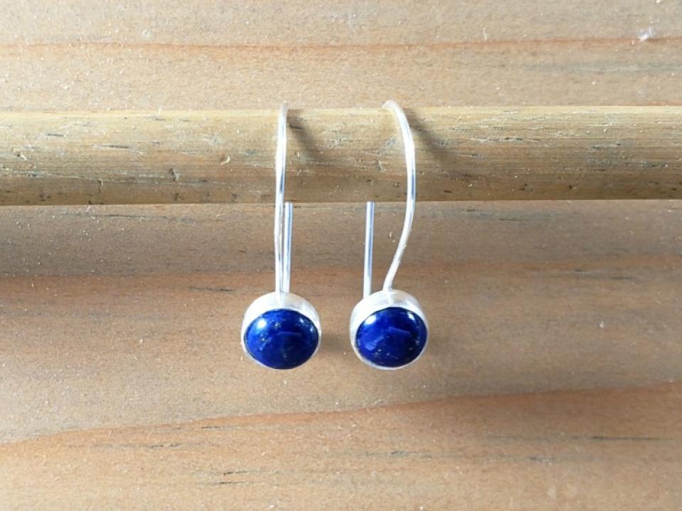 blue stone dangle earrings
