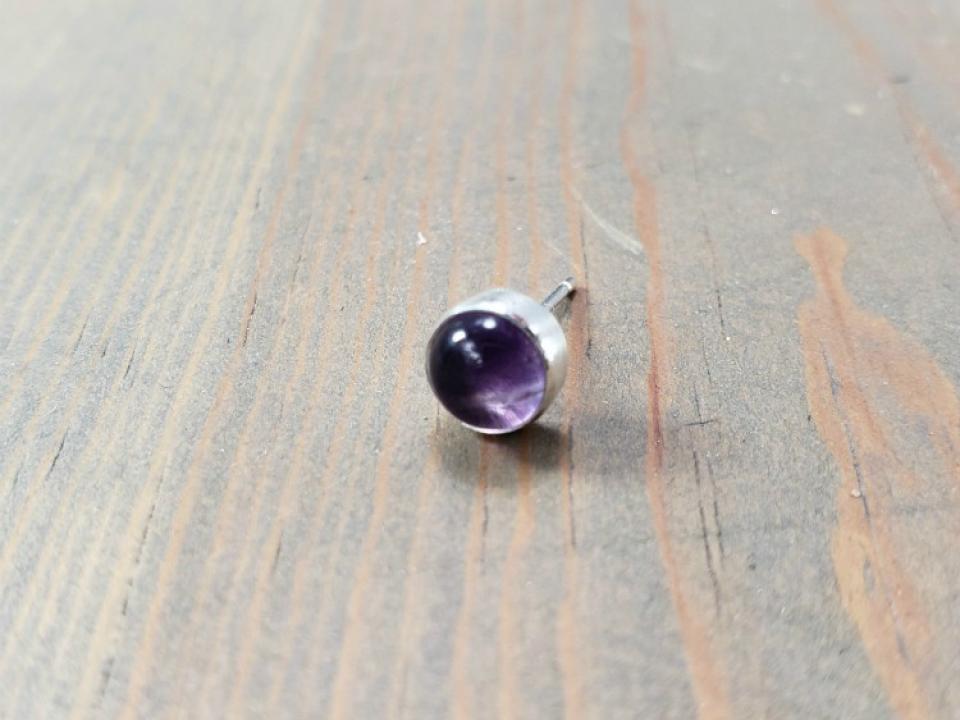 purple amethyst post earring