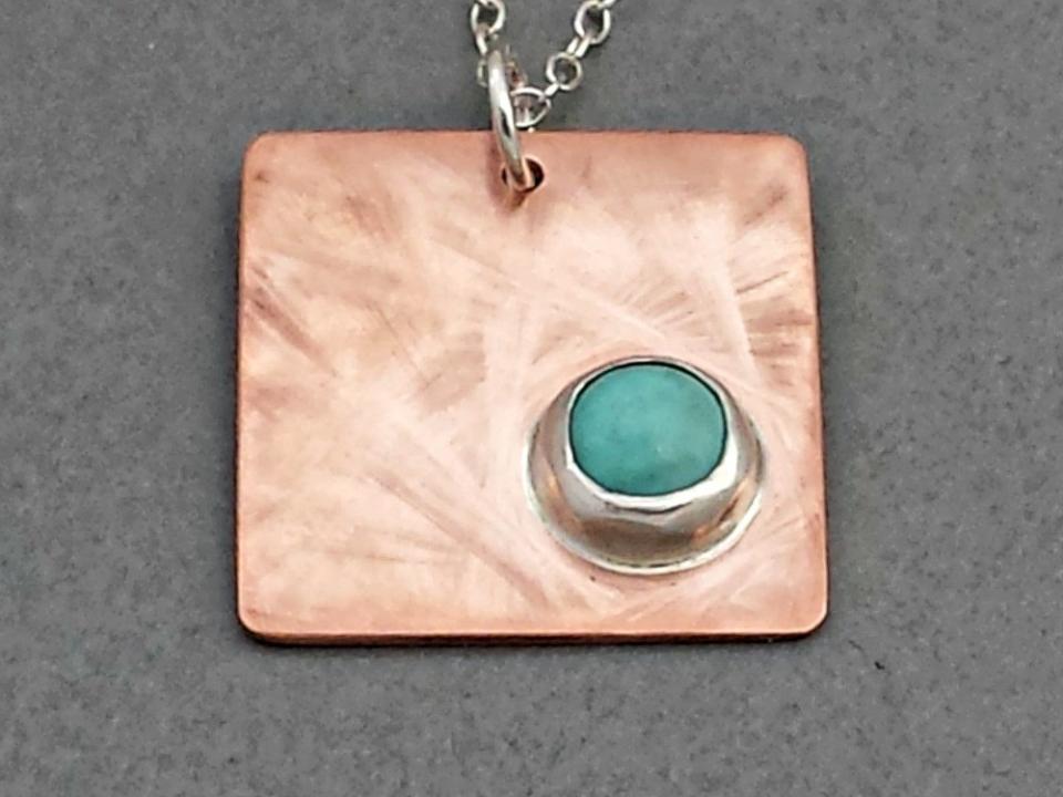 Square Copper Charm