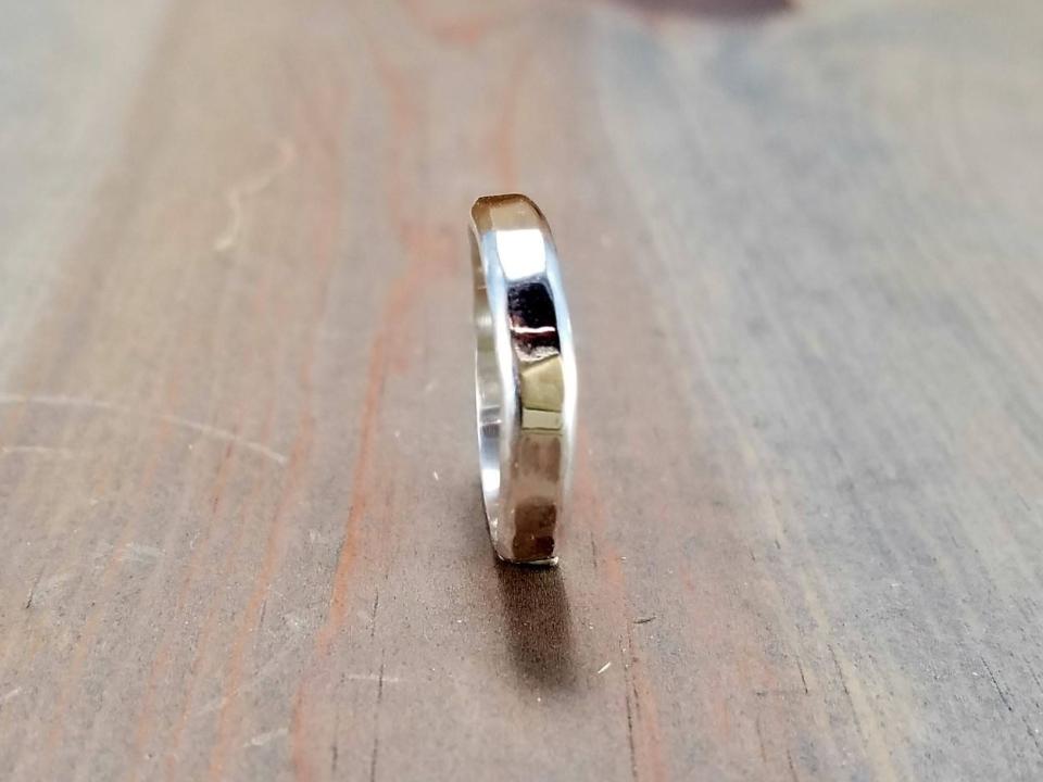Hammered Silver Midi Ring
