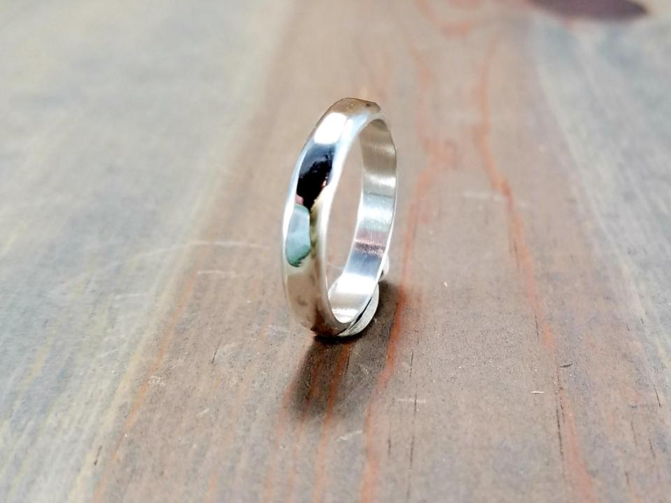 Mens Sterling Silver Hammered Band
