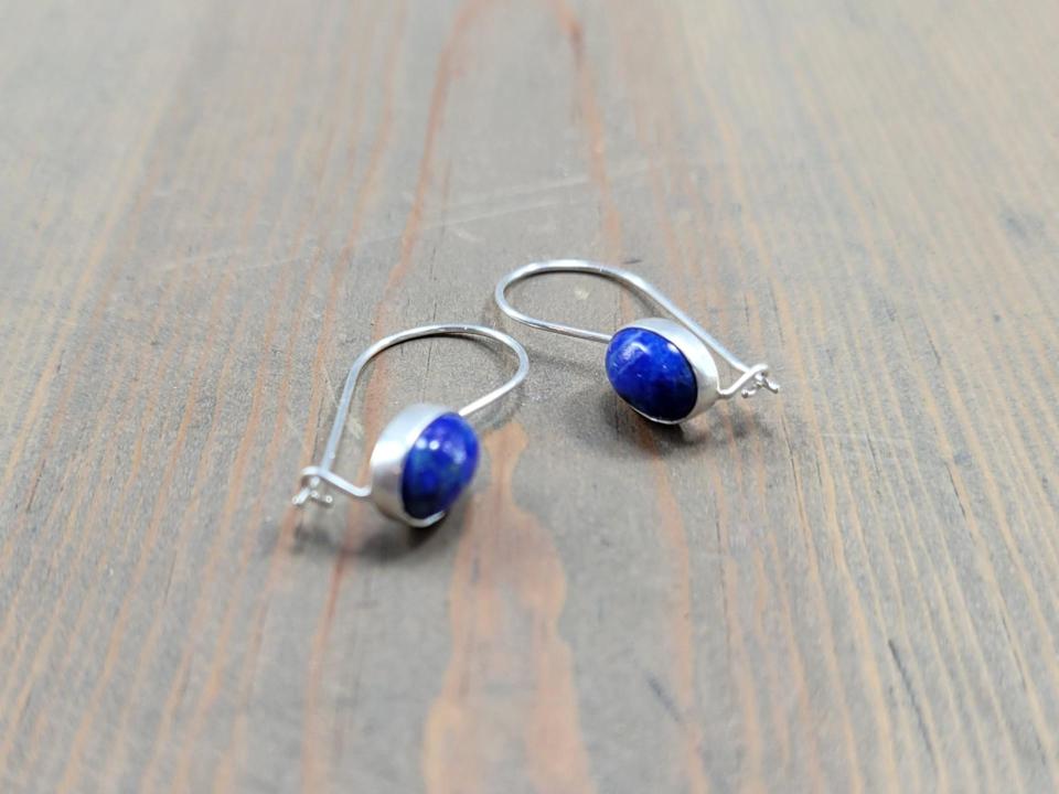 lapis lazuli locking earrings