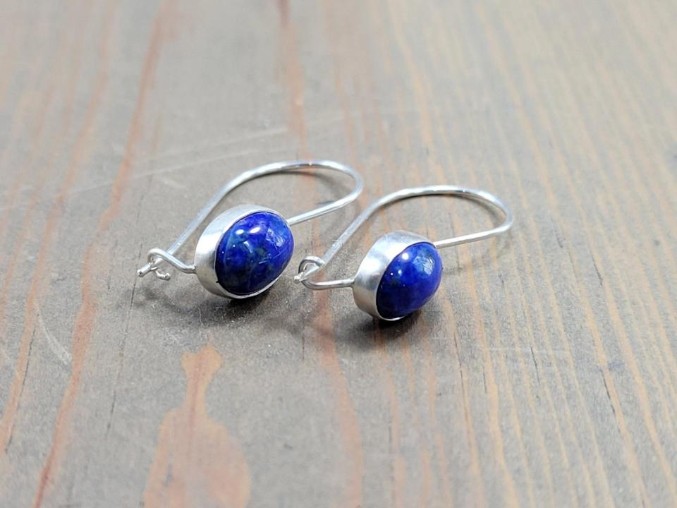 Cobalt blue kidney wire earrings