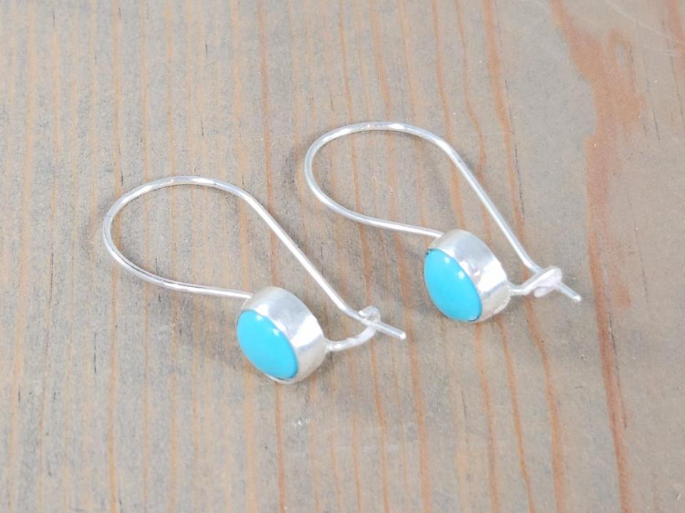 turquoise kidney wire earrings