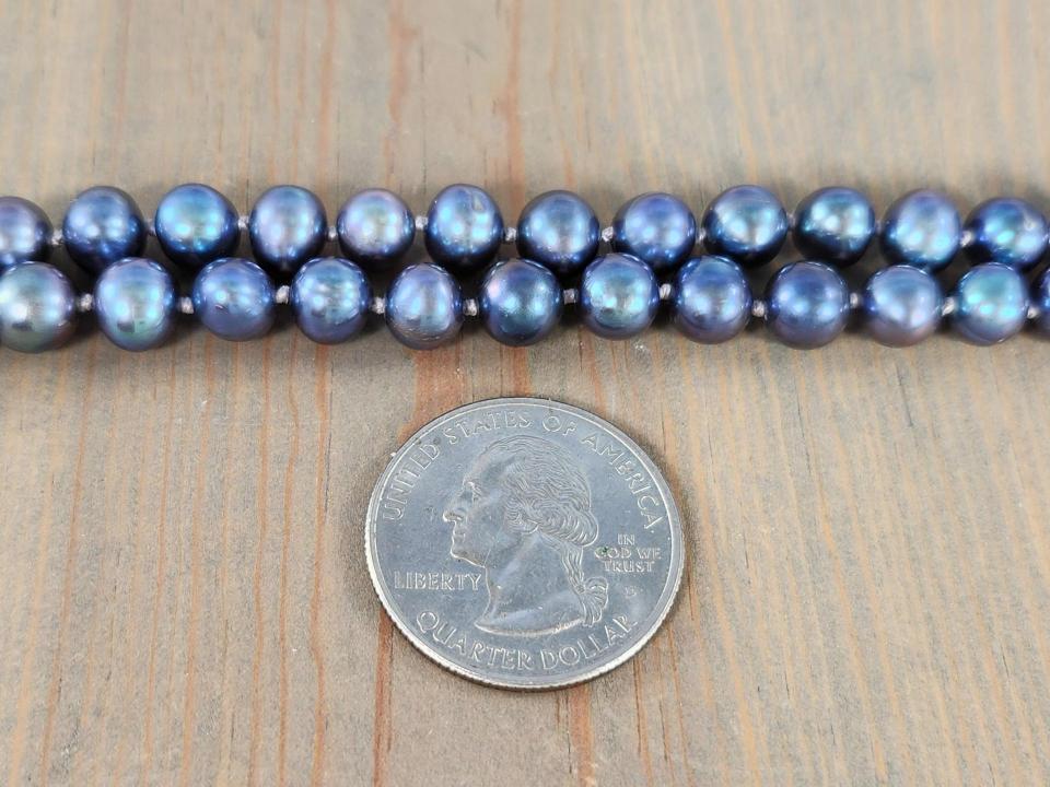 7mm pastel blue peacock pearls
