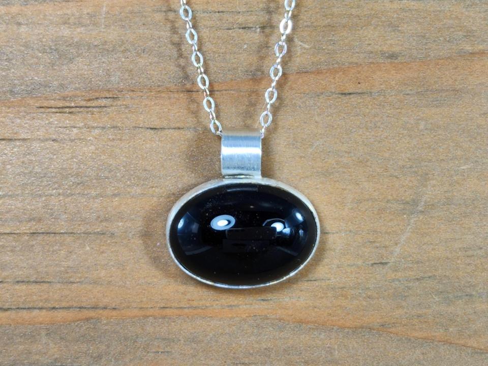 13 mm x 18 mm black onyx cabochon