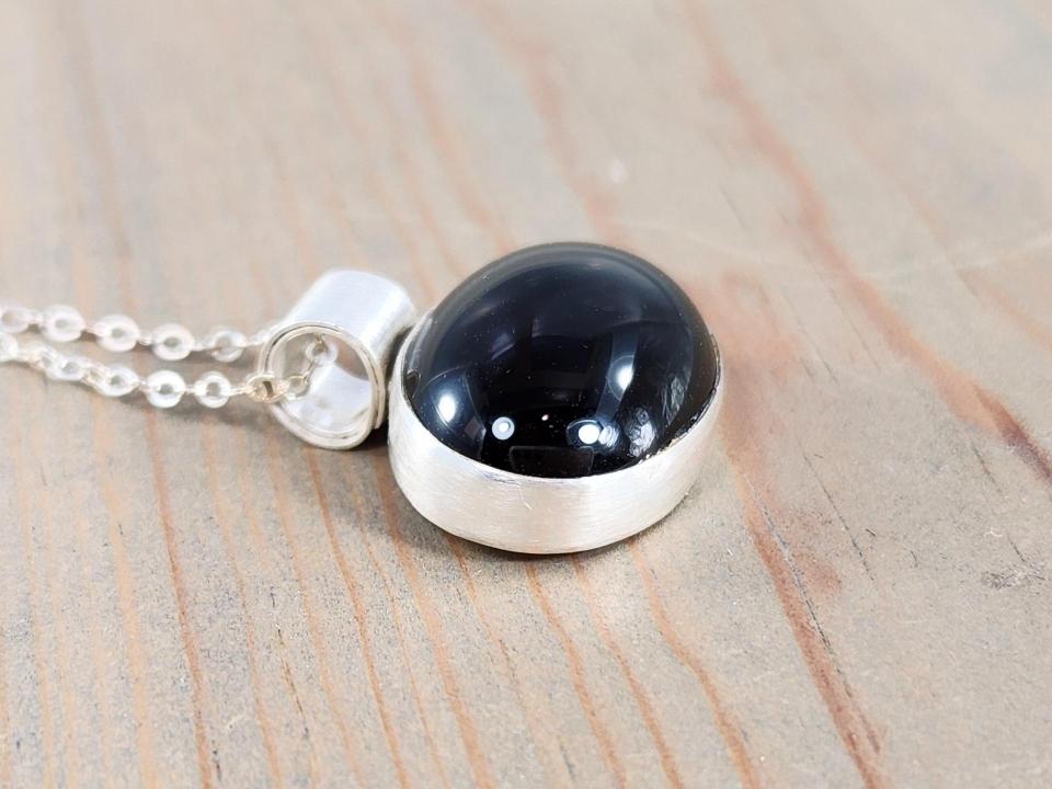 black onyx and sterling silver necklace