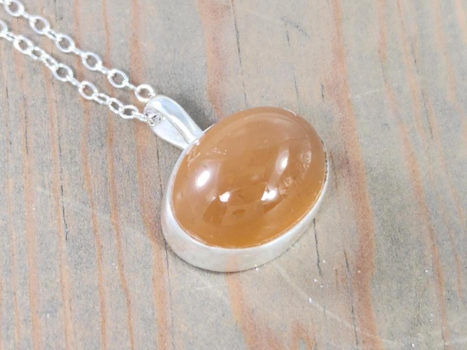 peach moonstone necklace