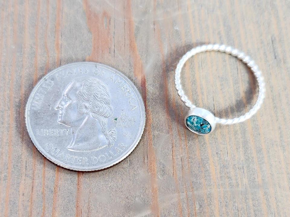 small delicate turquoise ring