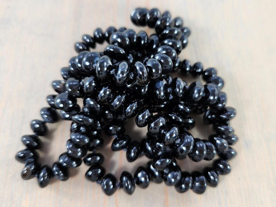 long black onyx bead necklace