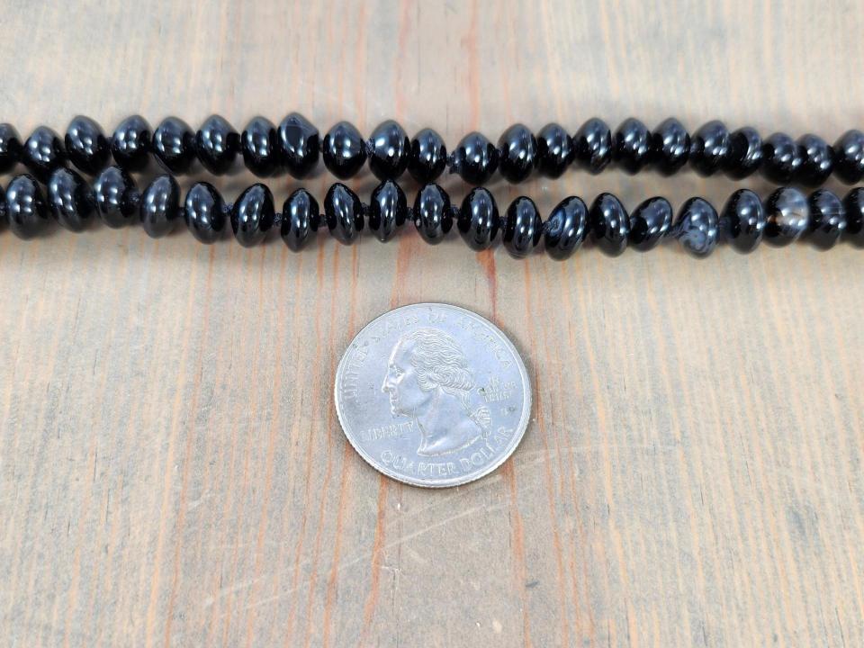 5x8mm black onyx rondelle beads