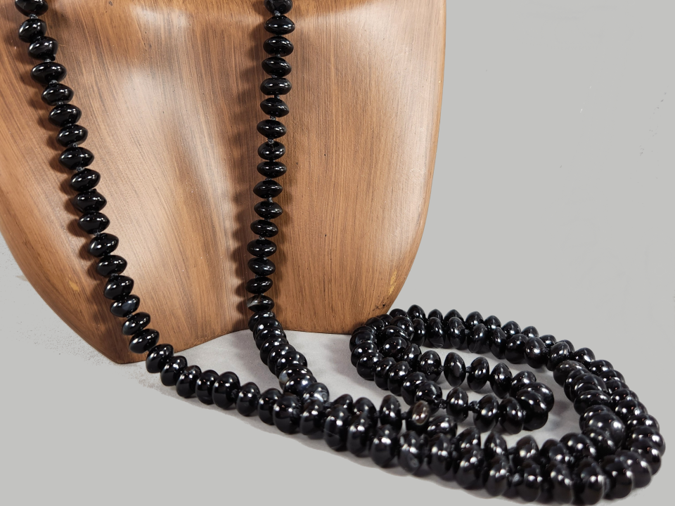36 inch black beaded necklace