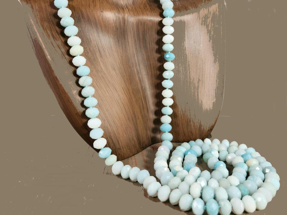 long 35 inch amazonite necklace