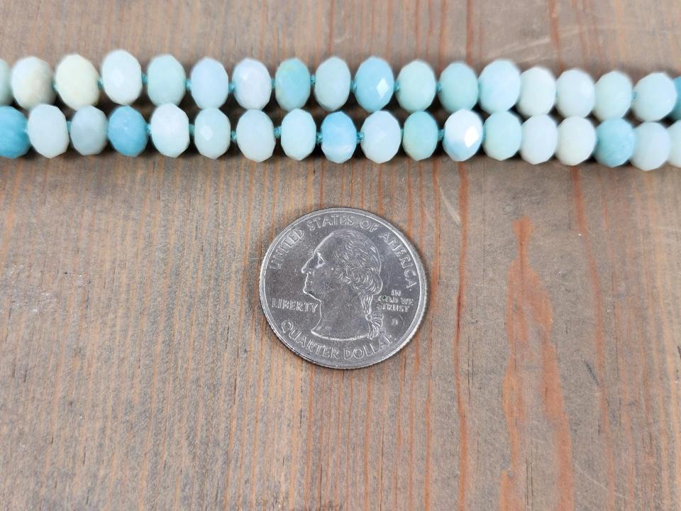 5x8mm faceted amazonite rondelle beads