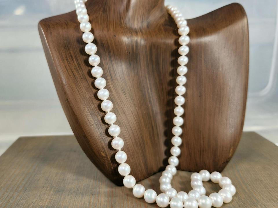 Genuine Natural 4-5mm White Freshwater Cultured Pearl Necklace 20 Inch |  eBay