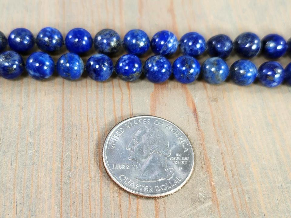 8mm smooth round lapis lazuli beads