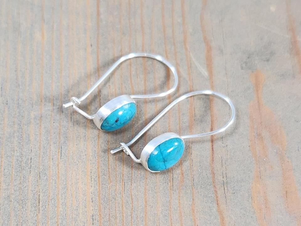 small blue turquoise drop earrings
