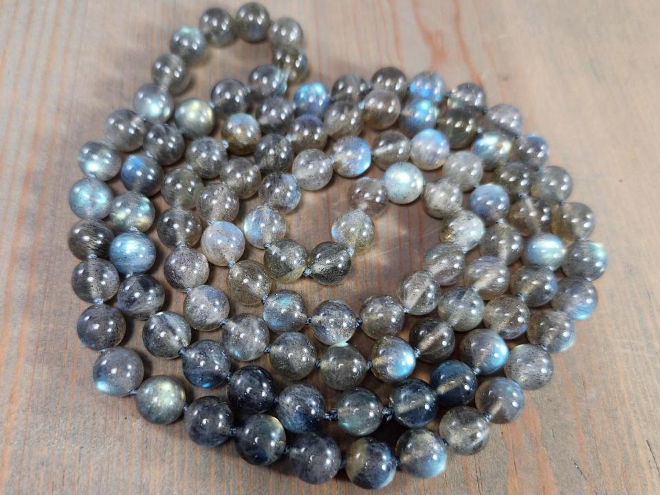 endless single strand labradorite necklace