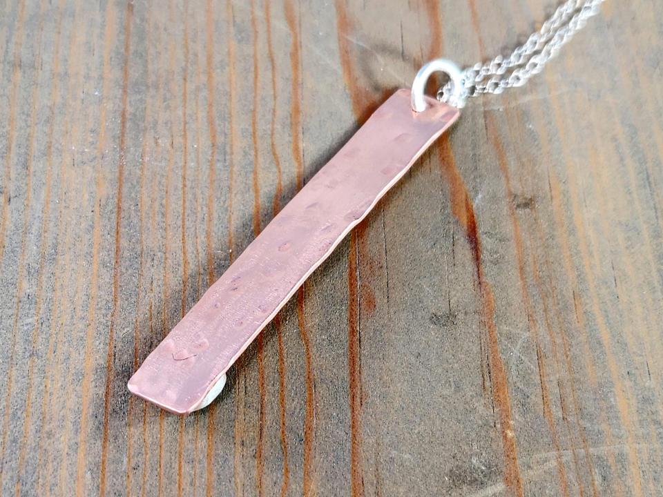 hammer copper pendant