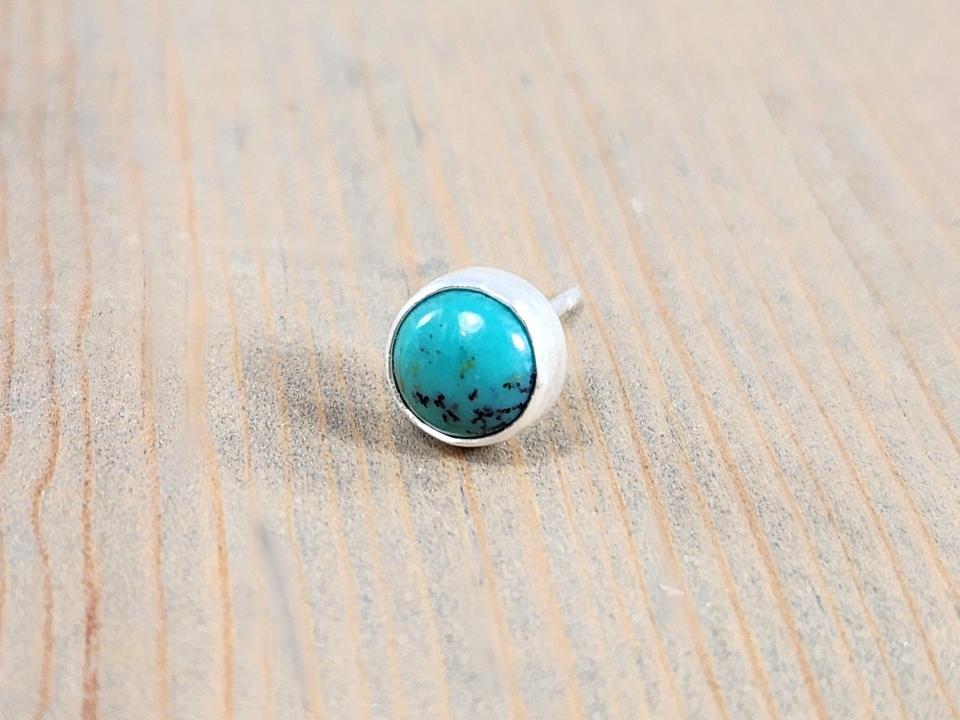 single turquoise earring