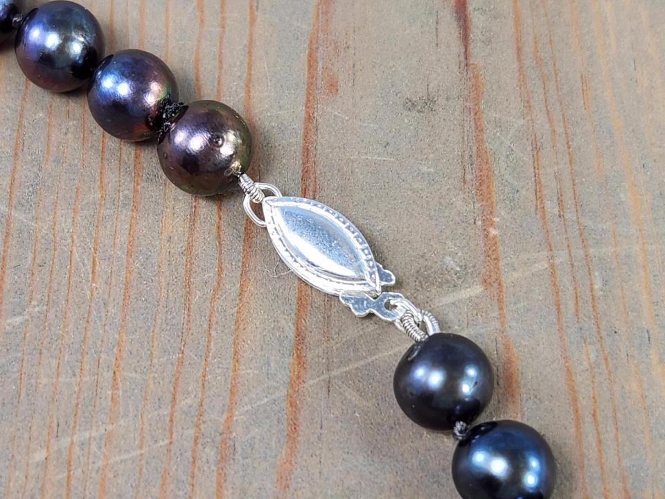 sterling silver fishhook pearl clasp