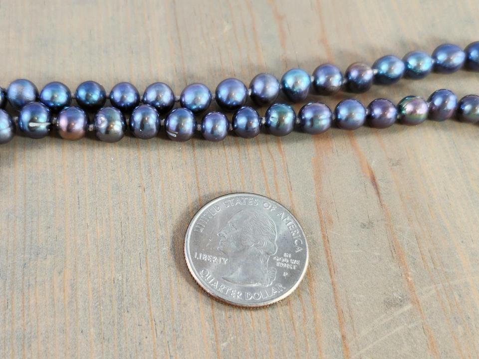 7 - 7.5 mm blue peacock pearls
