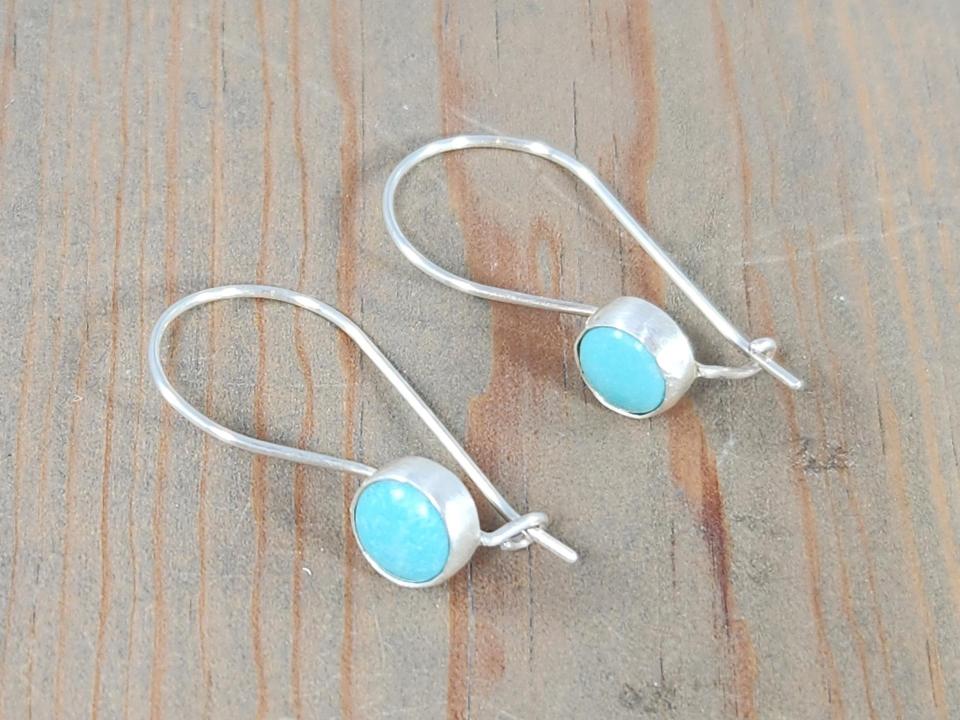 turquoise kidney wire earrings