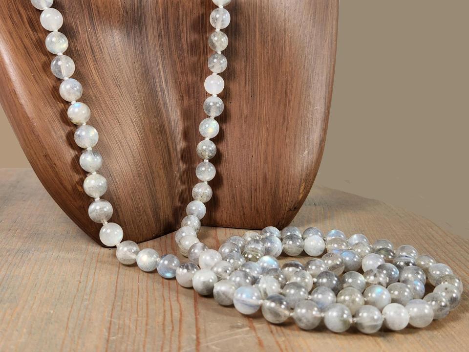 36 inch long labradorite necklace