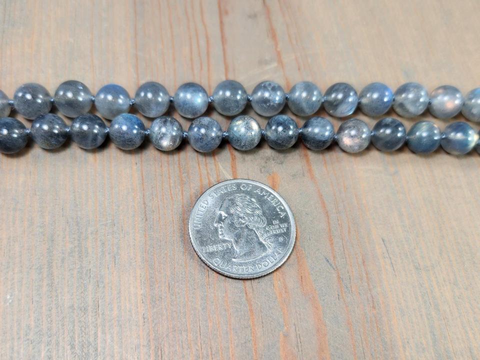 8mm smooth round labradorite beads