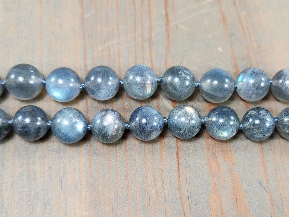 hand knotted labradorite beaded necklace