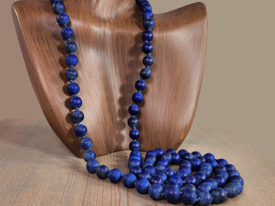 Knotted Blue Lapis Necklace