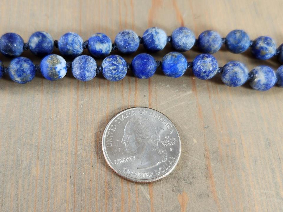 8mm round matte lapis beads