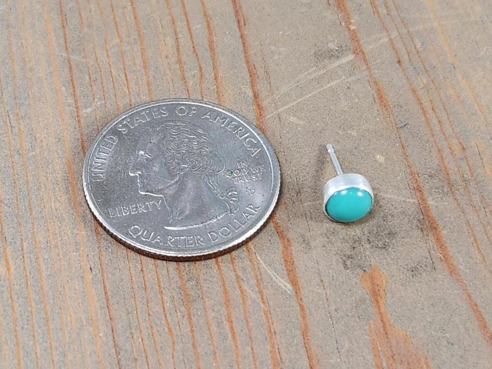 6mm blue turquoise cabochon
