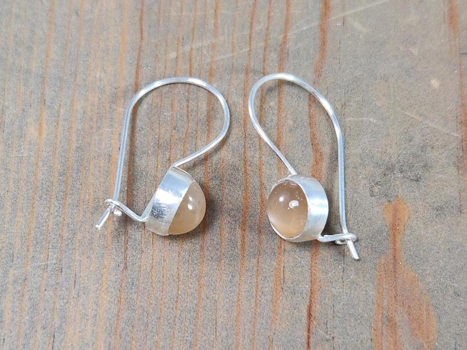 Peach Moonstone Earrings