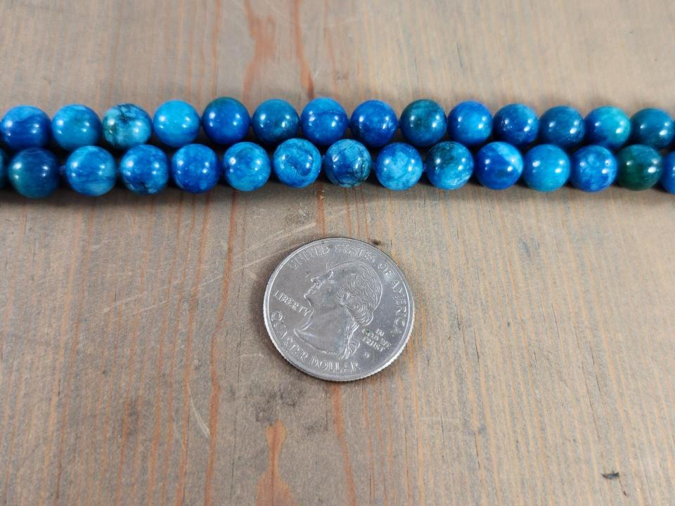 8mm smooth round apatite beads