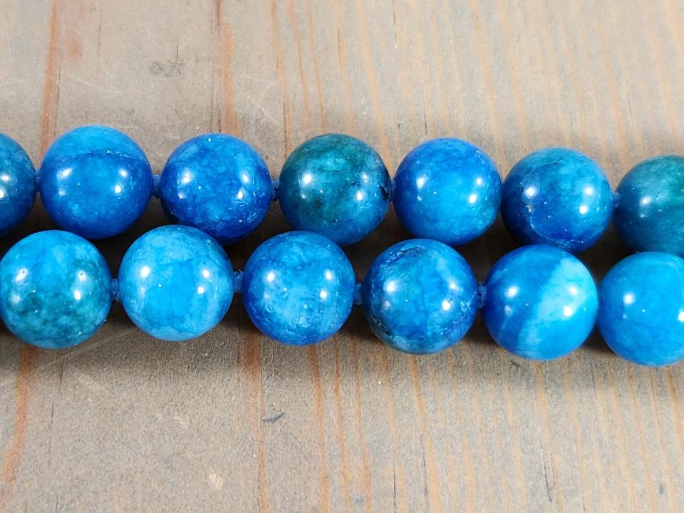 hand knotted blue apatite necklace