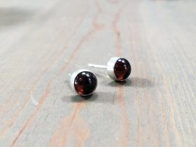 Red Garnet Earrings - Post