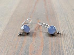 blue chalcedony locking earrings