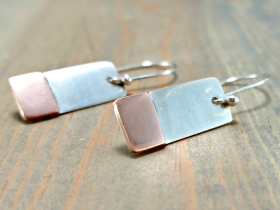 Small Copper Bar Earrings