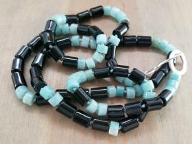 Black Onyx and Amazonite Necklace