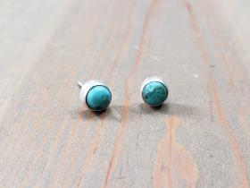 Tiny Turquoise Post Earrings