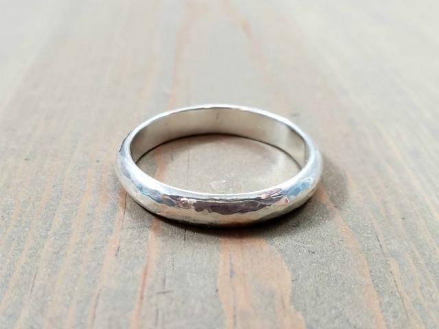 Silver hammered ring