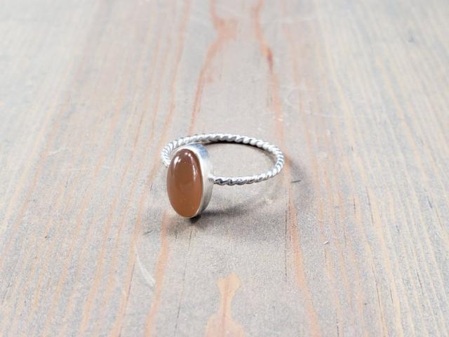 peach moonstone ring