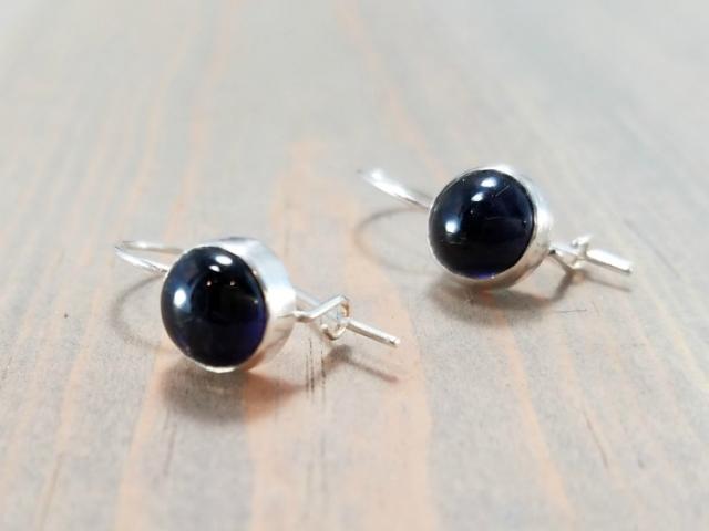 Blue iolite drop earrings