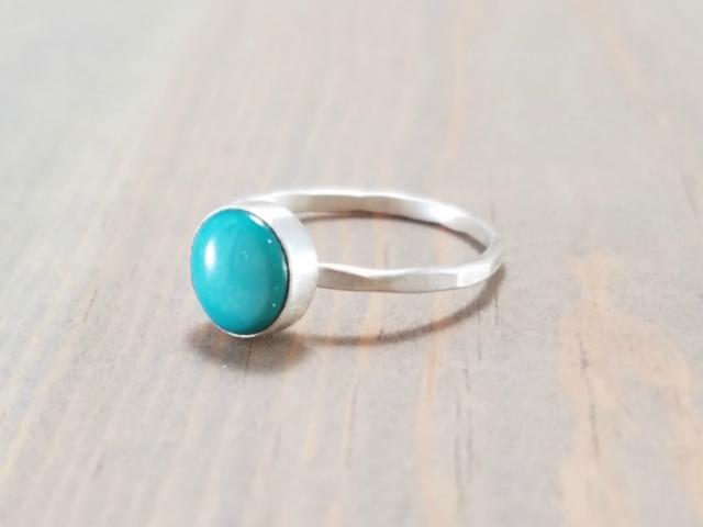 Turquoise and Silver Stackable Ring